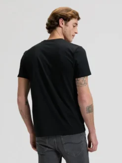 Lee T-Shirt WOVEN LABEL TEE Czarny Regular Fit