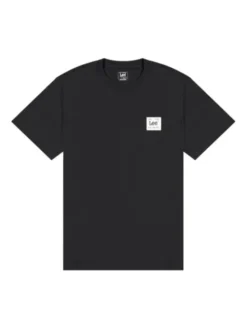 Lee T-Shirt WOVEN LABEL TEE Czarny Regular Fit