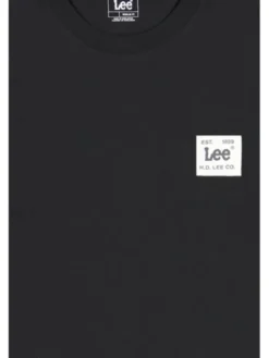 Lee T-Shirt WOVEN LABEL TEE Czarny Regular Fit