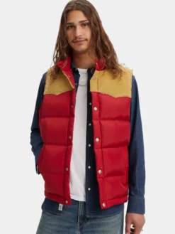 Levi's® Kamizelka Western Super Puffer A5634-0003 Czerwony Regular Fit