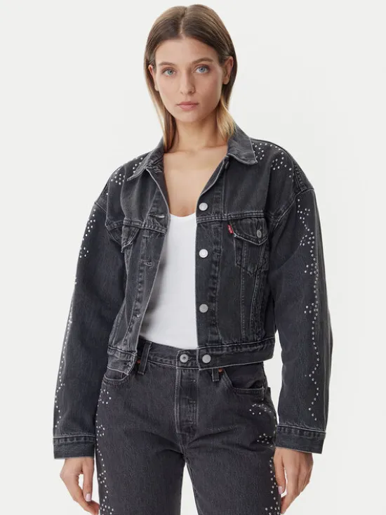 Levi's® Kurtka jeansowa 90s Trucker A9456-0003 Czarny Relaxed Fit