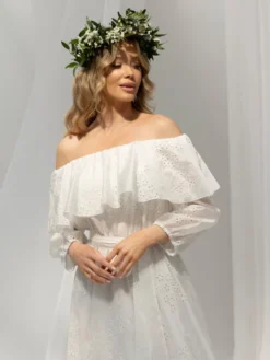 LIDIA KALITA Sukienka koktajlowa Belle Biały Flare Fit