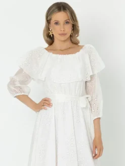 LIDIA KALITA Sukienka koktajlowa Belle Biały Flare Fit