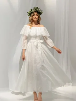 LIDIA KALITA Sukienka koktajlowa Belle Biały Flare Fit