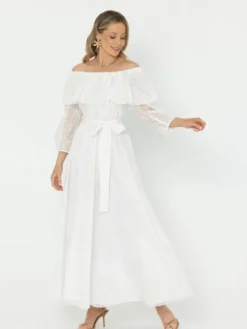 LIDIA KALITA Sukienka koktajlowa Belle Biały Flare Fit