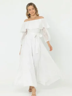 LIDIA KALITA Sukienka koktajlowa Belle Biały Flare Fit