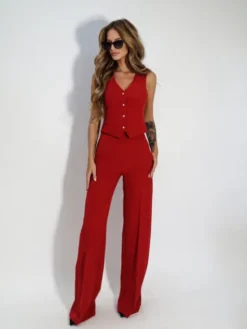 LilaLou Kamizelka Karen Czerwony Regular Fit