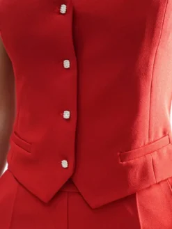 LilaLou Kamizelka Karen Czerwony Regular Fit