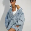 LilaLou Kurtka jeansowa Rhode Niebieski Oversize