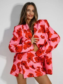 LilaLou Marynarka About You Różowy Oversize
