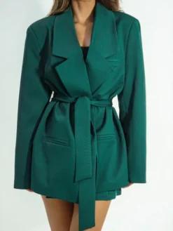 LilaLou Marynarka About You Zielony Oversize