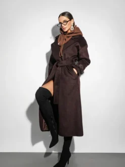 LilaLou Płaszcz przejściowy City Brązowy Oversize