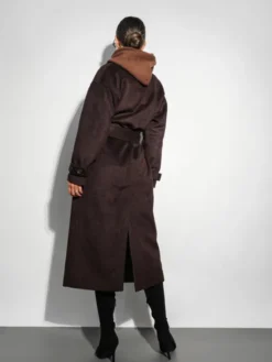 LilaLou Płaszcz przejściowy City Brązowy Oversize