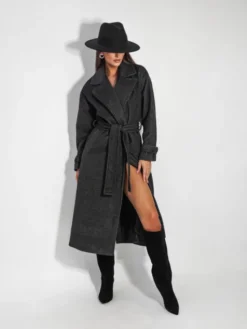 LilaLou Płaszcz przejściowy City Czarny Oversize