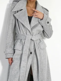LilaLou Płaszcz przejściowy LeLong Szary Regular Fit