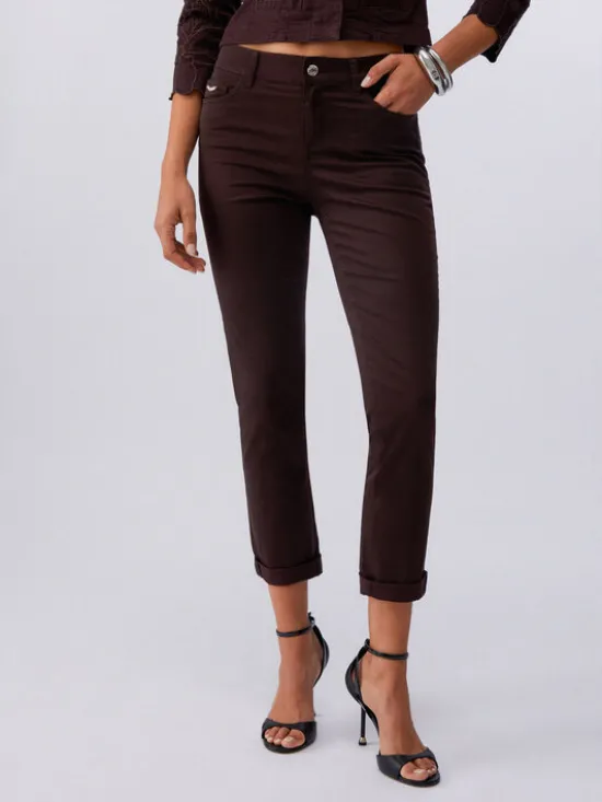 Liu Jo Spodnie materiałowe WA6255T373A91109 Brązowy Regular Fit