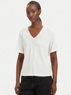 Liu Jo Sport T-Shirt TA6284 JS923 Kremowy Regular Fit