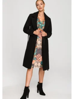 Made of Emotion Płaszcz przejściowy M708 Czarny Casual Fit