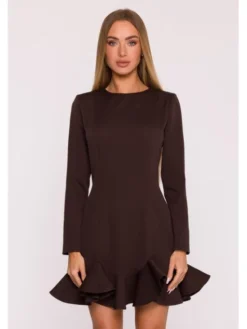 Made of Emotion Sukienka letnia M880 Brązowy Modern Fit