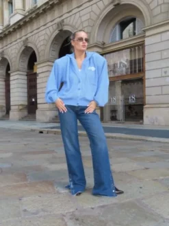 Magda Matyja Jeansy MONTANA FLARE JEANS Niebieski Flared Leg