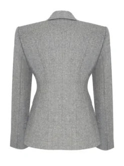 Magda Matyja Marynarka CLAIR BLAZER Szary Fitted Fit