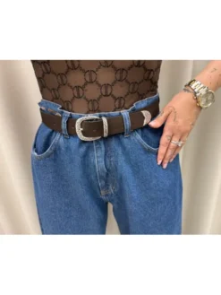 Magda Matyja Pasek Damski Matyja Leather Belt Brązowy