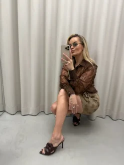Magda Matyja Szpilki Gia Heels Brązowy