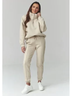 Makadamia Dres A13 Beżowy Loose Fit