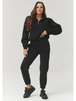 Makadamia Dres A13 Czarny Regular Fit