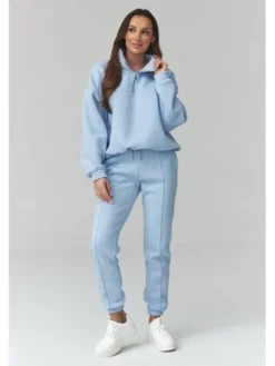 Makadamia Dres A13 Niebieski Loose Fit