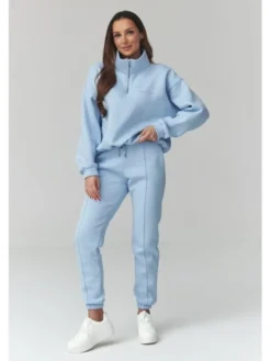 Makadamia Dres A13 Niebieski Loose Fit