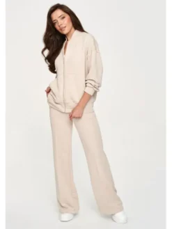 Makadamia Dres M949 Beżowy Loose Fit
