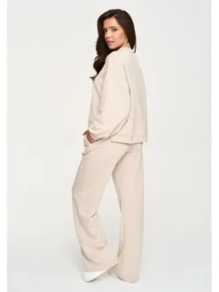 Makadamia Dres M951 Beżowy Loose Fit