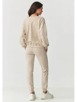 Makadamia Dres M891 Beżowy Loose Fit