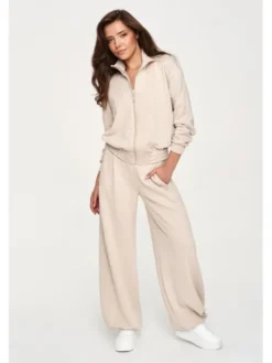 Makadamia Dres M950 Beżowy Loose Fit