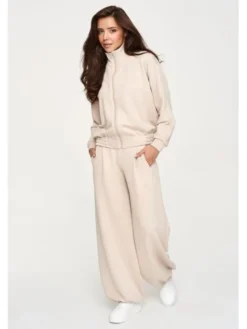 Makadamia Dres M950 Beżowy Loose Fit
