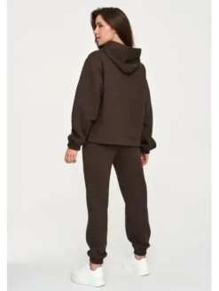 Makadamia Dres M948 Brązowy Loose Fit