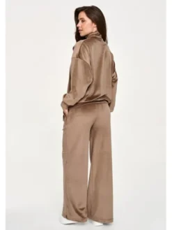 Makadamia Dres M953 Brązowy Loose Fit