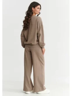 Makadamia Dres M890 Brązowy Loose Fit