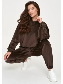 Makadamia Dres M954 Brązowy Regular Fit