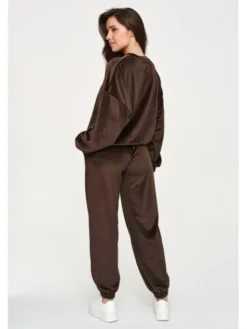 Makadamia Dres M954 Brązowy Regular Fit