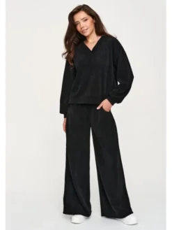 Makadamia Dres M952 Czarny Loose Fit