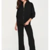 Makadamia Dres M949 Czarny Loose Fit