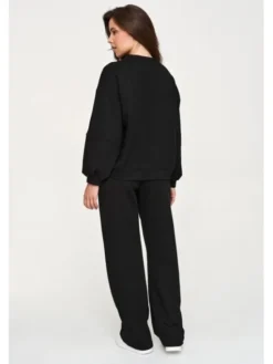 Makadamia Dres M951 Czarny Loose Fit