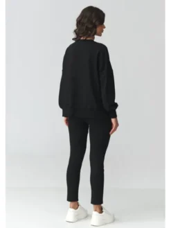 Makadamia Dres M917 Czarny Loose Fit