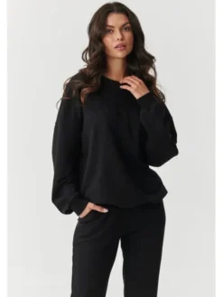Makadamia Dres M889 Czarny Relaxed Fit