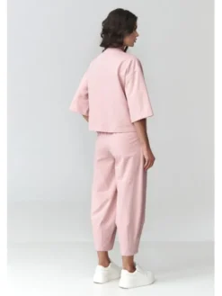 Makadamia Dres M916 Różowy Loose Fit