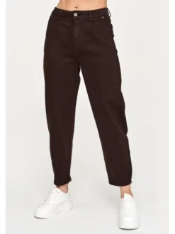 Makadamia Jeansy C31 Brązowy Baggy Fit