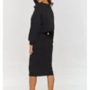 Makadamia Komplet bluza i sukienka A10 Czarny Regular Fit