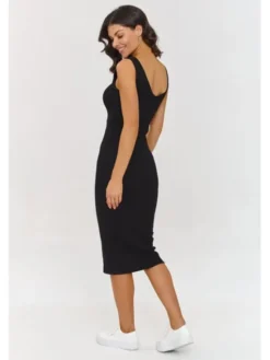 Makadamia Komplet bluza i sukienka A10 Czarny Regular Fit
